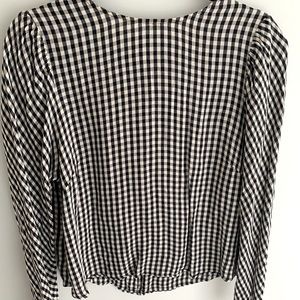 Checkered Black & White Blouse